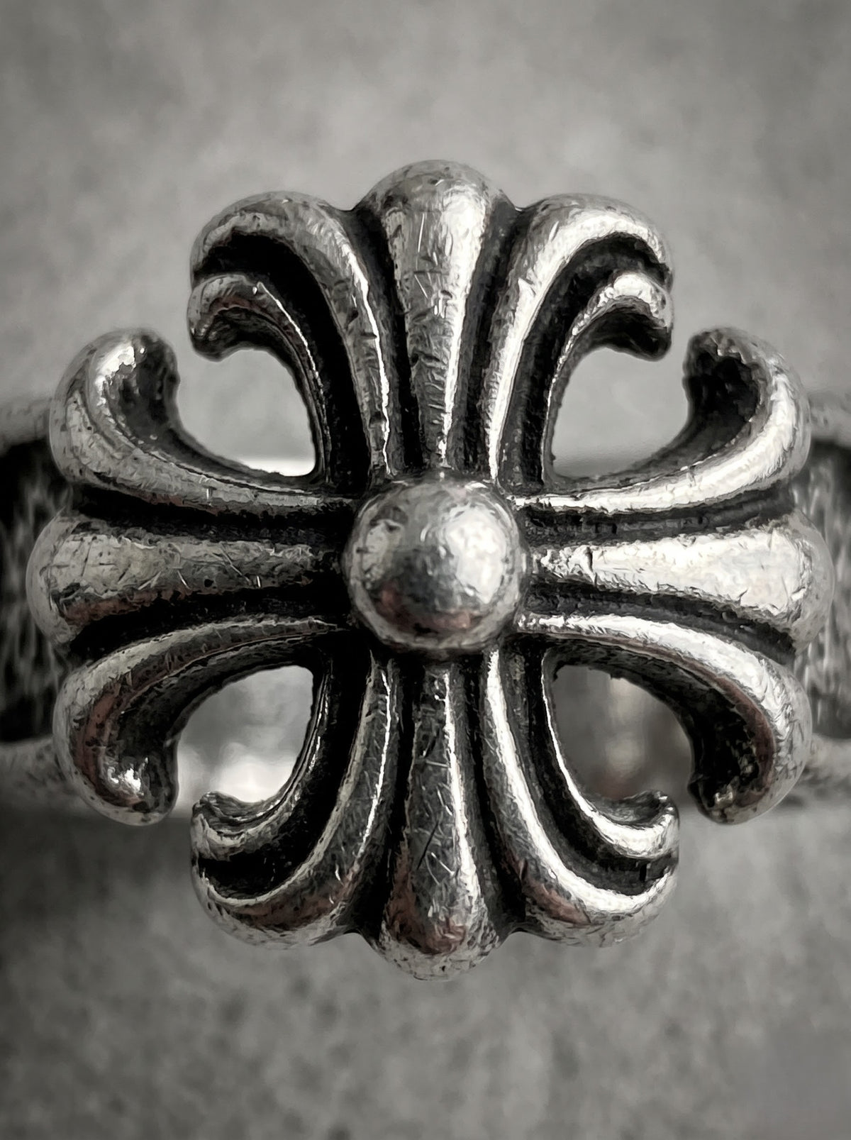 Antique Silver Gothic Cross Ring – Openwork Statement Edition