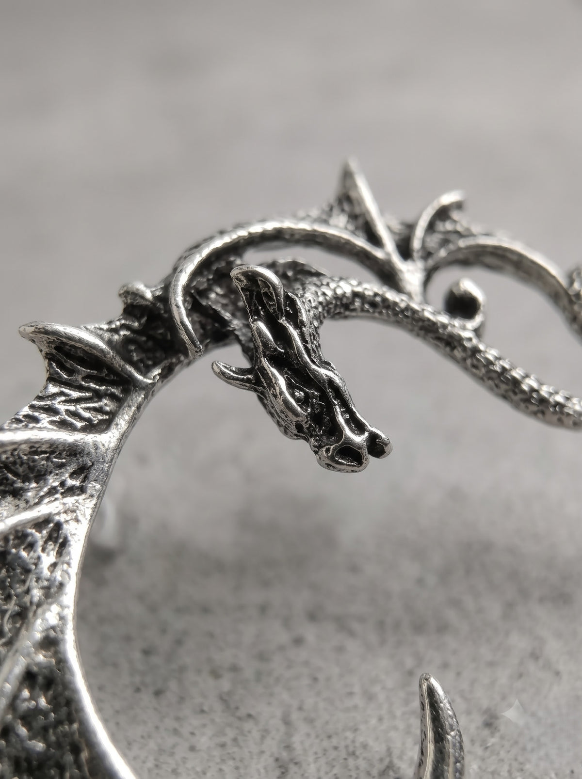 Silver Winged Dragon Ear Cuff