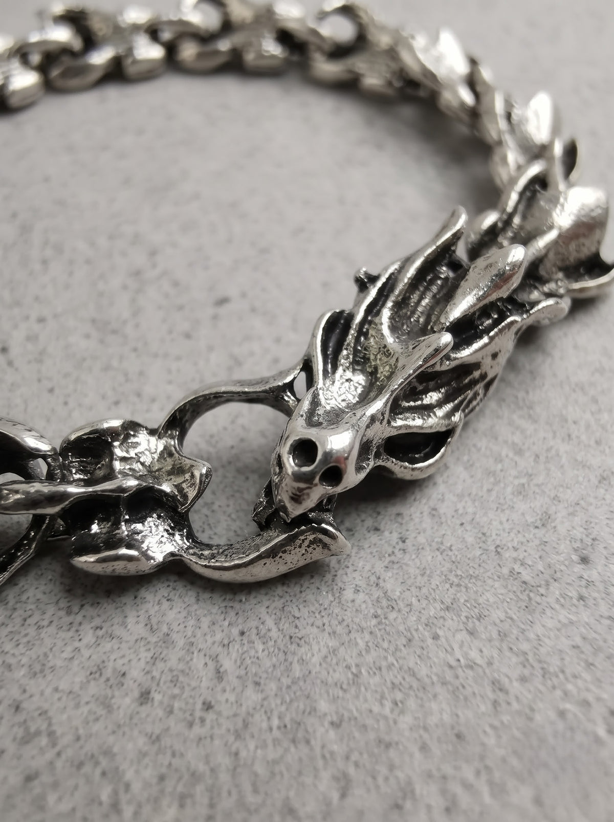 Silver Dragon Link Bracelet