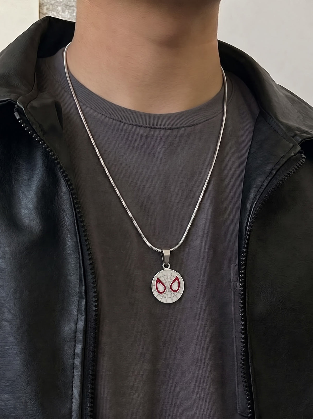 Pink Web Hero Pendant Necklace