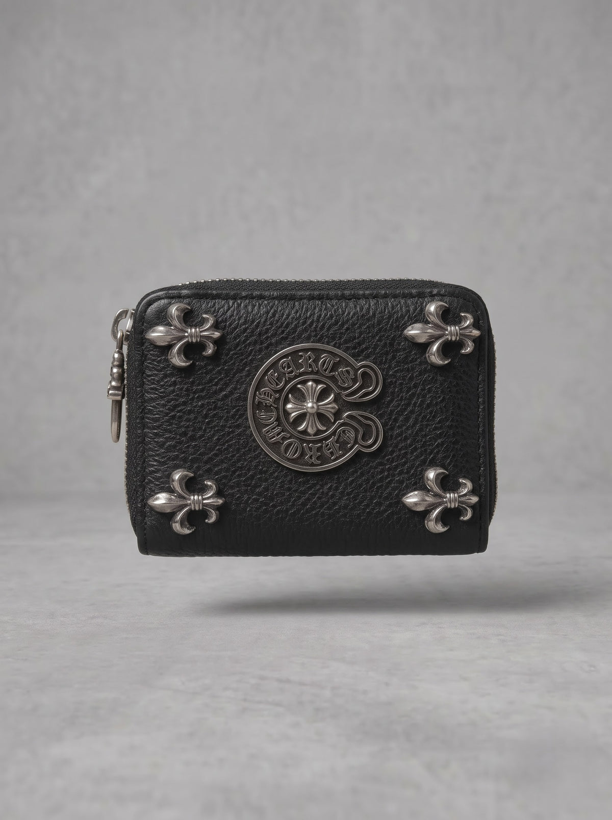 Noir Cross Emblem Zip Wallet